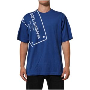 Dolce & Gabbana, Heren, Tops, Blauw, Maat: 2XL Katoen,