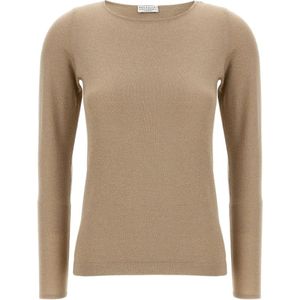 Brunello Cucinelli, Dames, Truien, Geel, Maat: M Zijde,