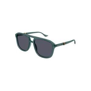 Gucci Groene zonnebril, veelzijdig en stijlvol , Green , Heren , Maat: 57 MM