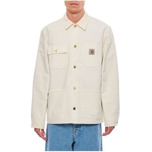 Carhartt Wip, Heren, Jassen, Wit, Maat: S Katoen,