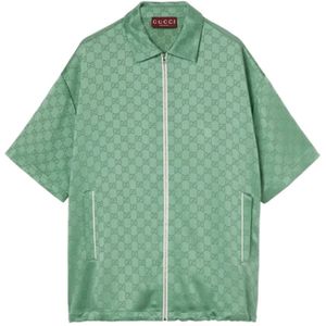 Gucci, Dames, Blouses & Shirts, Groen, Maat: XS Zijde,