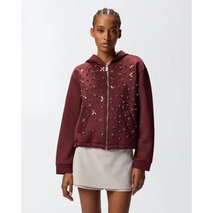 Pinko, Dames, Sweatshirts & Hoodies, Rood, Maat: S Katoen,