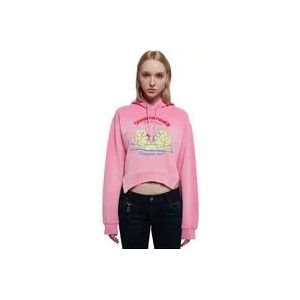 Dsquared2 Camping Out Hoodie met Grafische Print , Pink , Dames , Maat: S