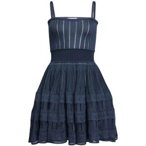 Alaïa, Dames, Jurken, Blauw, Maat: M Viscose,
