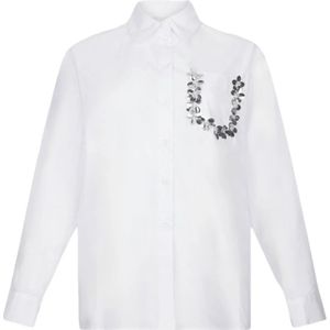 Liu Jo, Dames, Blouses & Shirts, Wit, Maat: S Katoen,