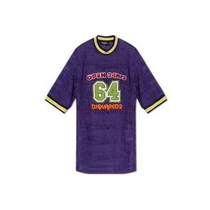 Dsquared2 Transparante jurk met logo , Purple , Dames , Maat: S