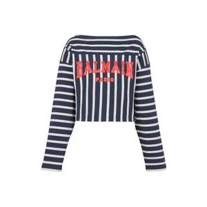 Balmain Gestreepte baseball top , Multicolor , Dames , Maat: L