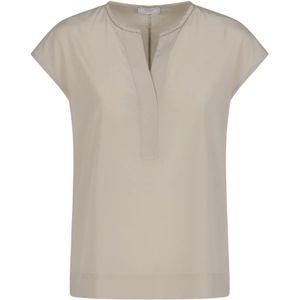 Peserico, Dames, Blouses & Shirts, Beige, Maat: XL Zijde,