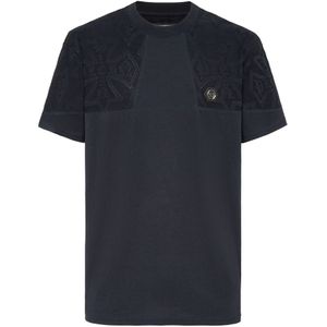 Philipp Plein, Heren, Tops, Blauw, Maat: M Katoen,