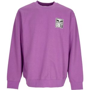 Obey, Heren, Sweatshirts & Hoodies, Paars, Maat: XS Katoen,