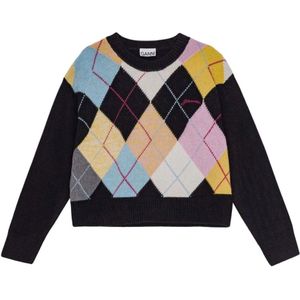 Ganni, Dames, Truien, Veelkleurig, Maat: 2XS Wol,