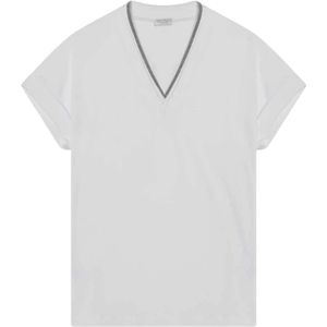 Brunello Cucinelli, Dames, Tops, Wit, Maat: S