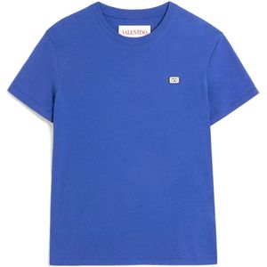 Valentino Garavani, Heren, Tops, Blauw, Maat: S Katoen,