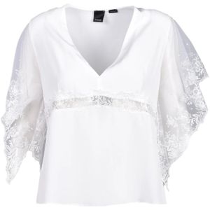 Pinko, Dames, Blouses & Shirts, Wit, Maat: XS Zijde,