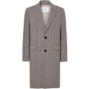 Ami Paris, Heren, Mantels, Bruin, Maat: M Wol,