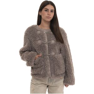 Guess, Dames, Jassen, Grijs, Maat: S Polyamide,