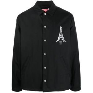 Kenzo, Heren, Overhemden, Zwart, Maat: XL Katoen,