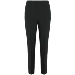 Alberta Ferretti, Dames, Broeken, Zwart, Maat: M Leer,