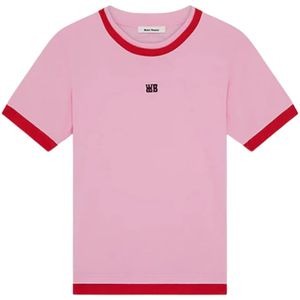 Wales Bonner, Dames, Tops, Roze, Maat: M Katoen,