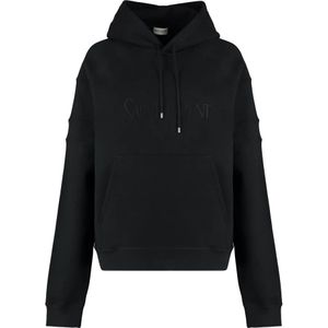 Saint Laurent, Dames, Sweatshirts & Hoodies, Zwart, Maat: L Katoen,