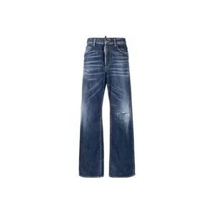 Dsquared2 Blauwe high waist wide-leg icon jeans , Blue , Dames , Maat: 2XS