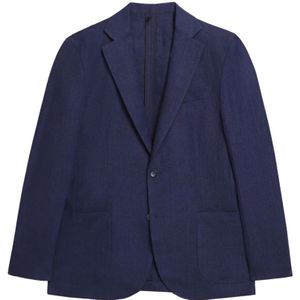 Brooks Brothers, Heren, Jassen, Blauw, Maat: L Linnen,