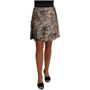 Dolce & Gabbana - A-Lijn Rok - Veelkleurig - Floral Print Jacquard