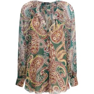 Etro, Dames, Blouses & Shirts, Veelkleurig, Maat: XS Zijde,