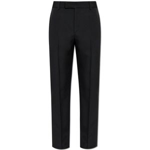 Versace, Heren, Broeken, Zwart, Maat: M Wol,