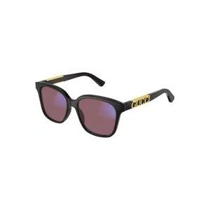 Gucci Zwart/Blauwe Zonnebril met Rozelenzen , Black , Dames , Maat: 53 MM