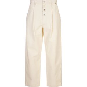 Moschino, Heren, Broeken, Wit, Maat: M Katoen,