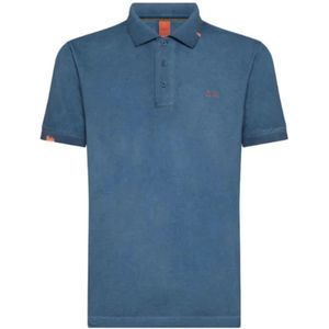 Sun68, Heren, Tops, Blauw, Maat: M Katoen,