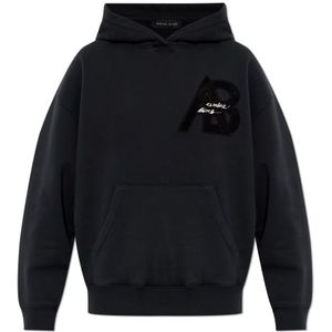 Anine Bing, Dames, Sweatshirts & Hoodies, Zwart, Maat: L Katoen,