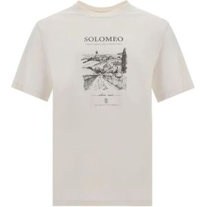 Brunello Cucinelli, Heren, Tops, Wit, Maat: S Katoen,