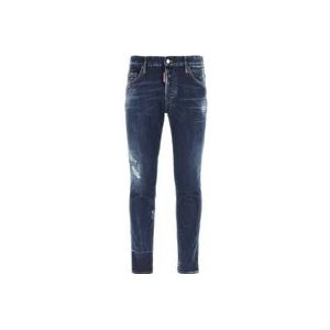 Dsquared2 Stretch Skater Jeans Upgrade Collectie , Blue , Heren , Maat: S