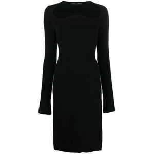 Proenza Schouler, Dames, Jurken, Zwart, Maat: XS Viscose,
