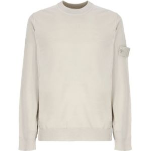 Stone Island, Heren, Truien, Beige, Maat: L Wol,