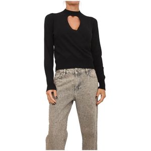 Twinset - Crossover Jumper - Zwart - Viscosemix - Lange Mouwen - Cut-out Voorkant