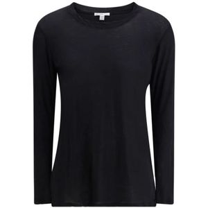 James Perse, Dames, Tops, Zwart, Maat: S Jersey,