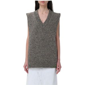 Maison Margiela, Dames, Truien, Grijs, Maat: M Wol,