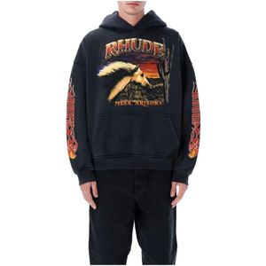 Rhude, Heren, Sweatshirts & Hoodies, Zwart, Maat: M Katoen,