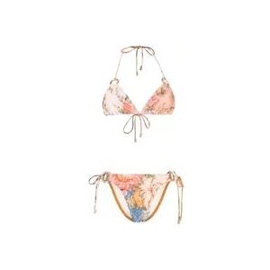 Zimmermann MultiColour August Spliced Ring Tie Bikini , Multicolor , Dames , Maat: S