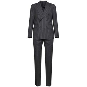 Tagliatore, Heren, Pakken, Grijs, Maat: S Wol,