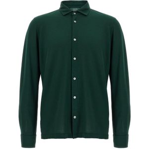 Zanone, Heren, Overhemden, Groen, Maat: L Katoen,