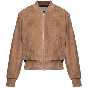 Ami Paris, Heren, Jassen, Bruin, Maat: S Suède,