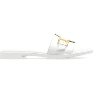 Chloé Marcie leren slides , White , Dames , Maat: 38 EU