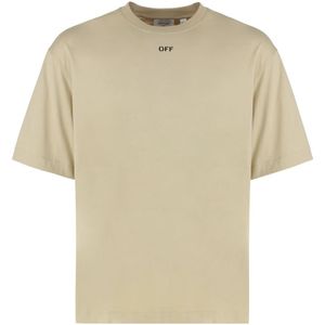 Off White, Heren, Tops, Beige, Maat: L Katoen,