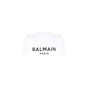 Balmain Logo T-shirt , White , Heren , Maat: L