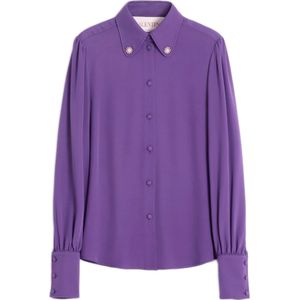Valentino Garavani, Dames, Blouses & Shirts, Paars, Maat: M Zijde,