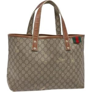 Gucci Vintage, Dames, Pre-owned, Beige, Maat: ONE Size Leer,